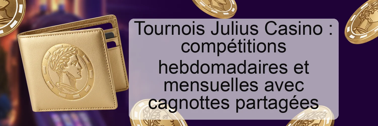 Tournois Julius Casino : compétitions hebdomadaires et mensuelles avec cagnottes partagées Tournois Julius Casino : compétitions hebdomadaires et mensuelles avec cagnottes partagées